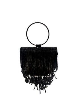 MMs Brands Black Faux Leather Clutch Bag